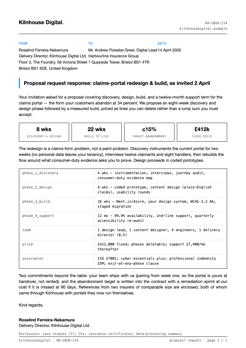 Tech Minimalist Proposal Request